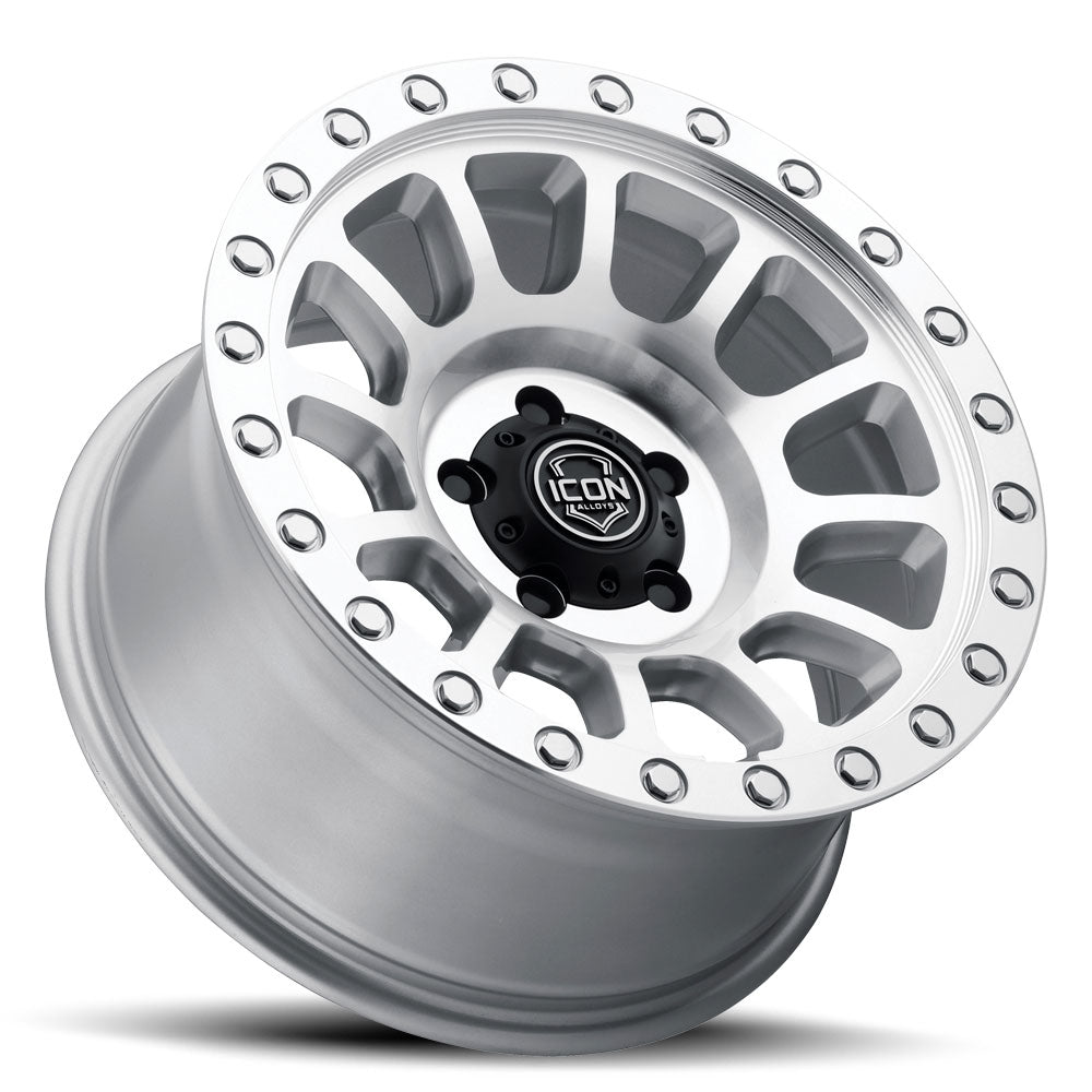 Hulse 17 X 8.5 5 X 4.5 0MM Offset 4.75 Inch Back Space Sliver Machined, ICON Alloys