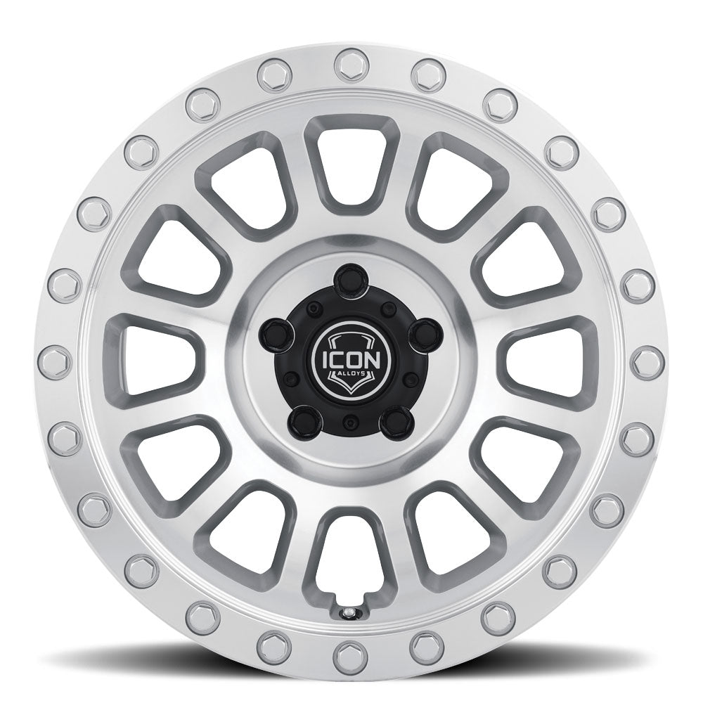 Hulse 17 X 8.5 / 5 X 5 -6MM Offset 4.5 Inch Back Space Sliver Machined, ICON Alloys