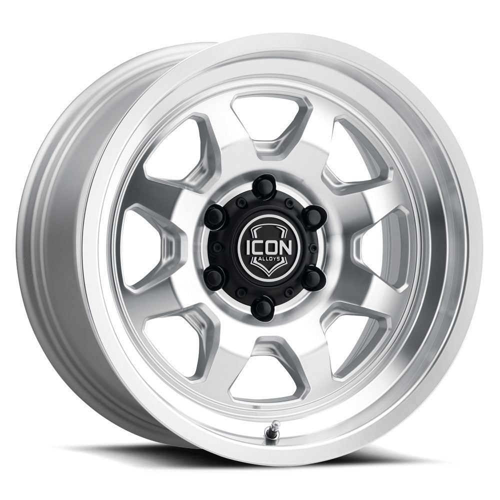 Nuevo 17 X 8.5 / 5 X 5 -6MM Offset 4.5 Inch Back Space Sliver Machined, ICON Alloys