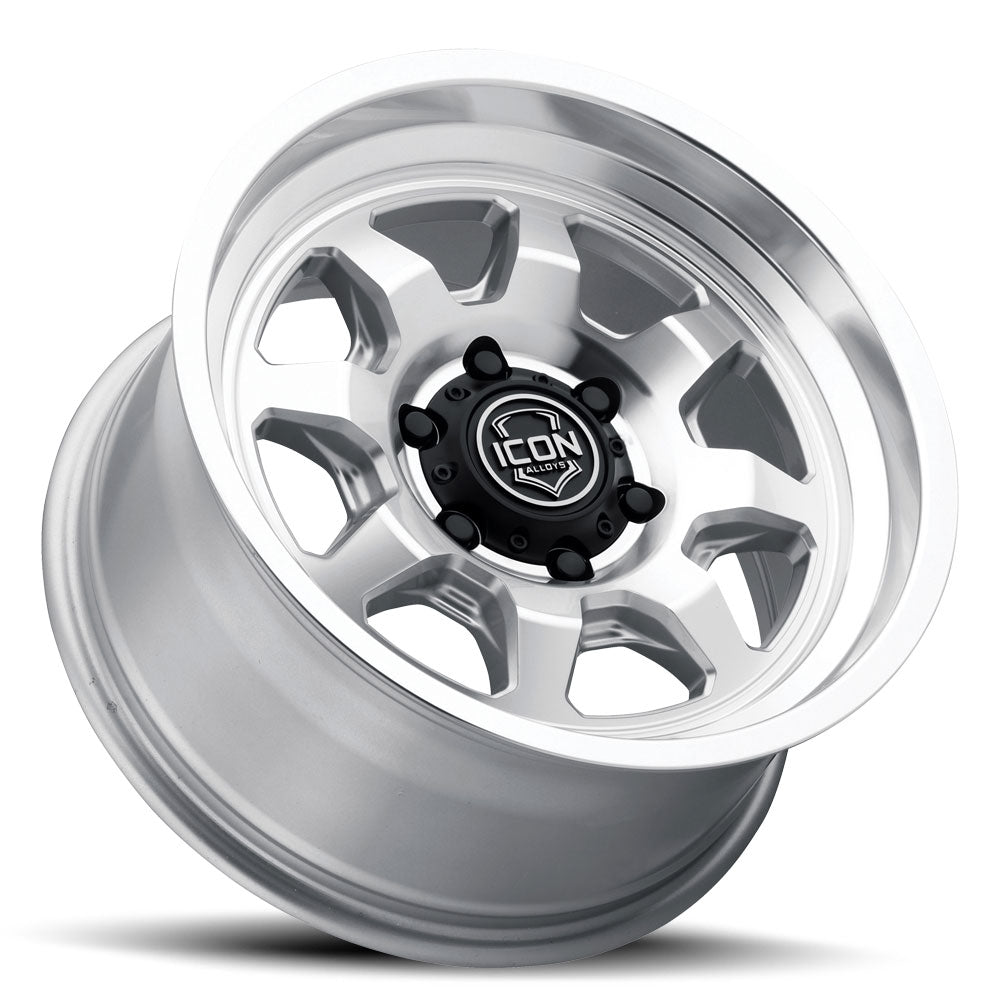 Nuevo 17 X 8.5 / 5 X 5 -6MM Offset 4.5 Inch Back Space Sliver Machined, ICON Alloys