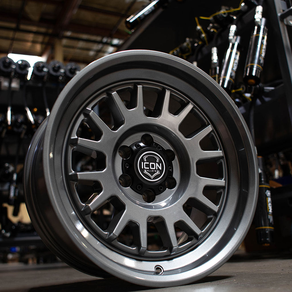 Anza 17 X 8.5 / 5 X 150 25MM Offset 5.75 Inch Back Space Gun Metal, ICON Alloys