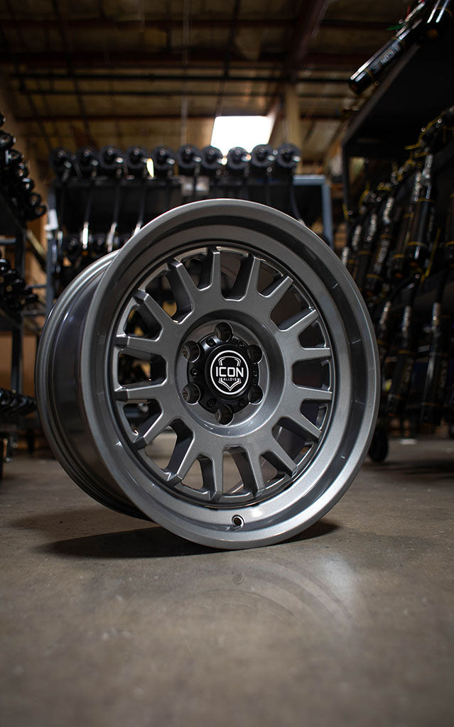 Anza 17 X 8.5 / 5 X 150 25MM Offset 5.75 Inch Back Space Gun Metal, ICON Alloys