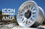 Anza 17 X 8.5 / 5 X 5 -6MM Offset 4.5 Inch Back Space Sliver Machined, ICON Alloys