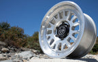Anza 17 X 8.5 / 6 X 5.5 0MM Offset 4.75 Inch Back Space Sliver Machined, ICON Alloys