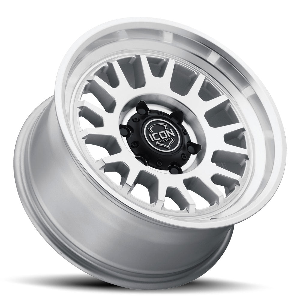 Anza 17 X 8.5 / 6 X 5.5 0MM Offset 4.75 Inch Back Space Sliver Machined, ICON Alloys