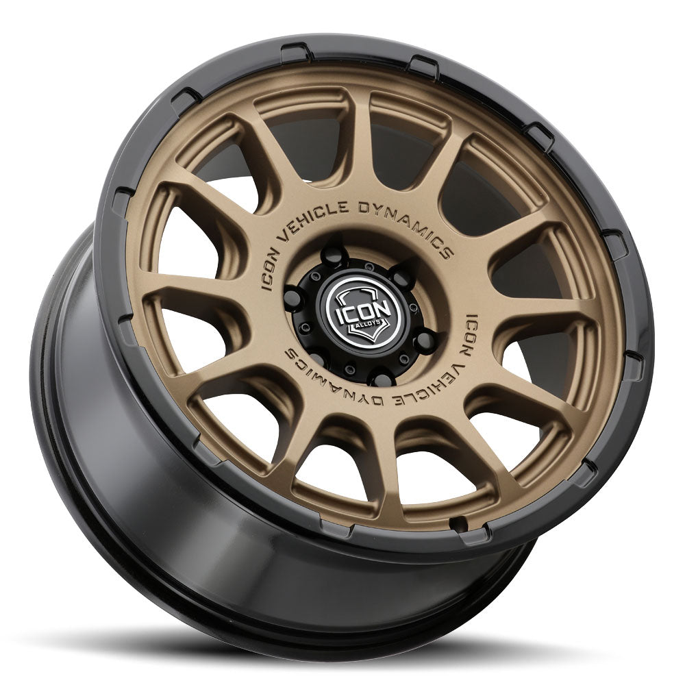 Rancho 20 X 9 Satin Bronze W/ Gloss Black Lip, ICON Alloys
