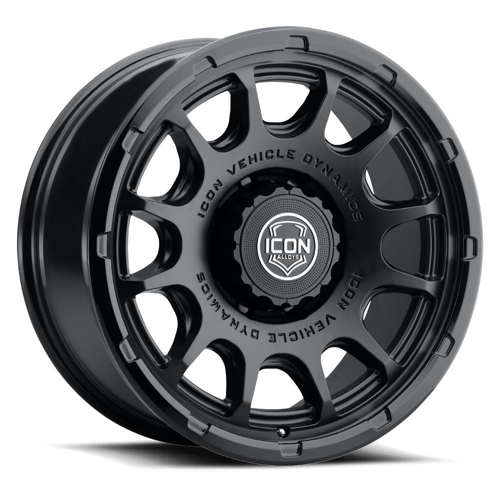 Rancho 20 X 9 / 8 X 170 6MM Offset 5.25 Inch Backspace Double Black, ICON Alloys