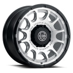 Rancho 20 X 9 Silver Machined W/ Gloss Black Lip, ICON Alloys