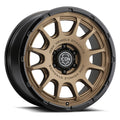 Rancho 20 X 9 / 6 X 5.5 0MM Offset 5 Inch Back Space Satin Bronze W/ Gloss Black Lip, ICON Alloys