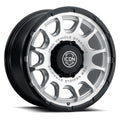 Rancho 20 X 9 / 8 X 180 12MM Offset 5.5 Inch Back Space Silver Machined W/ Gloss Black Lip, ICON Alloys