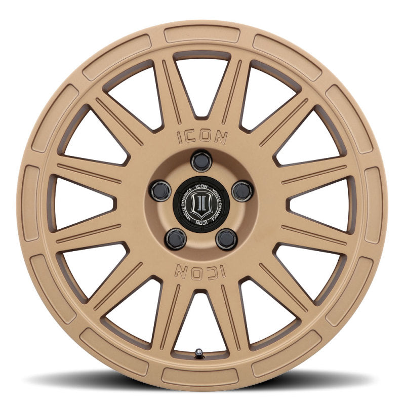 ICON Ricochet 17x8 5x100 38mm Offset 6in BS Satin Gold Wheel-LTW Motorsports