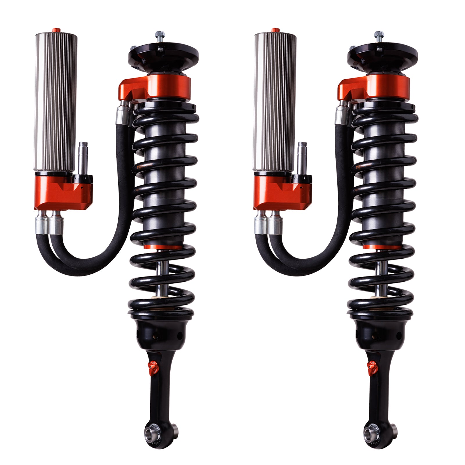 21.5-On Ford Raptor Front Coilover Live Valve Internal Bypass3.0 Series Remote Reservoir 35 Inch/37 Inch Tire 0-1 Inch/0-.5 Inch Lift Kit Fox Shocks