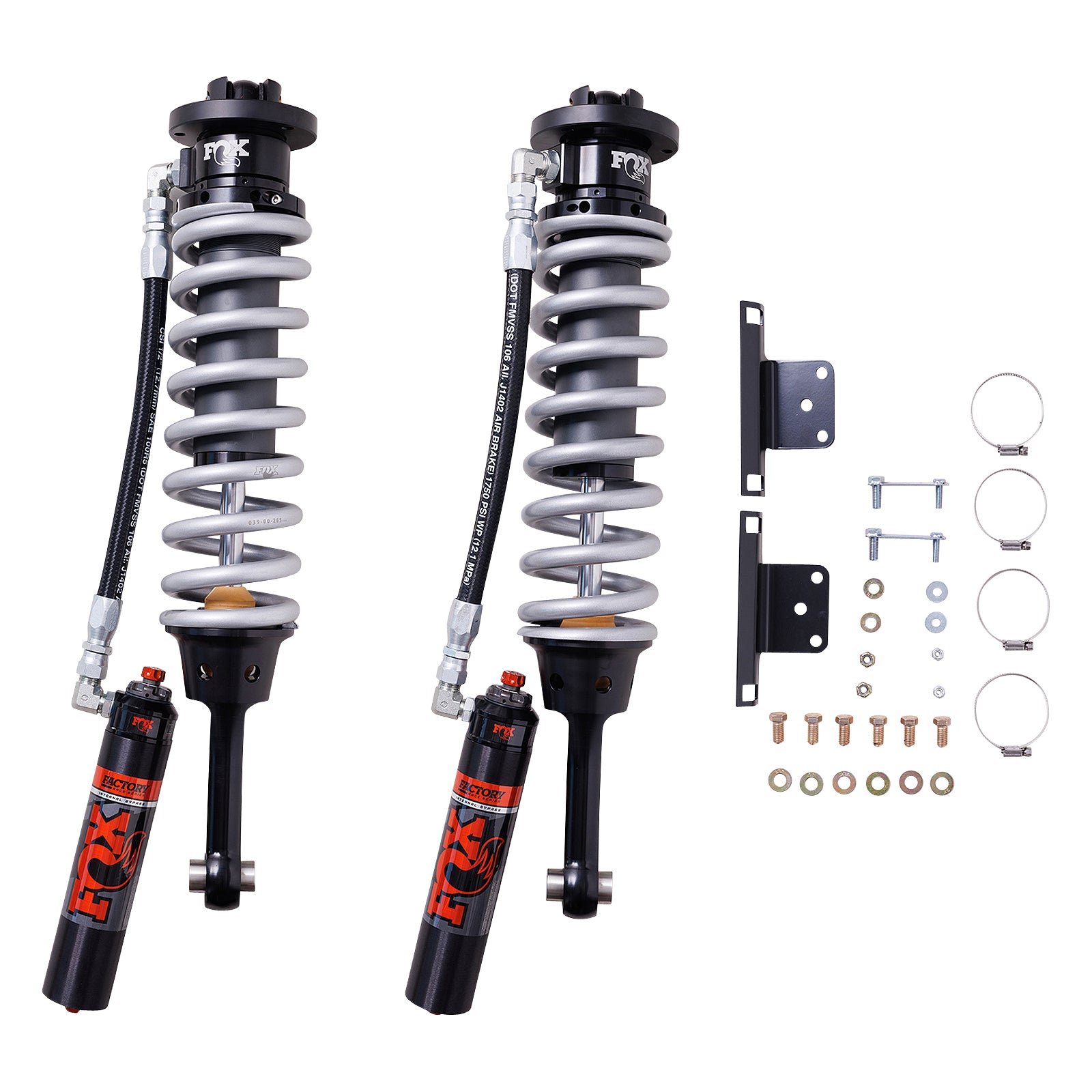 24-On Toyota Tacoma Front Coilover Internal Bypass 3.0 Series Remote Reservoir Dual Speed Compression Evo 2-3 Lift Kit Fox Shocks