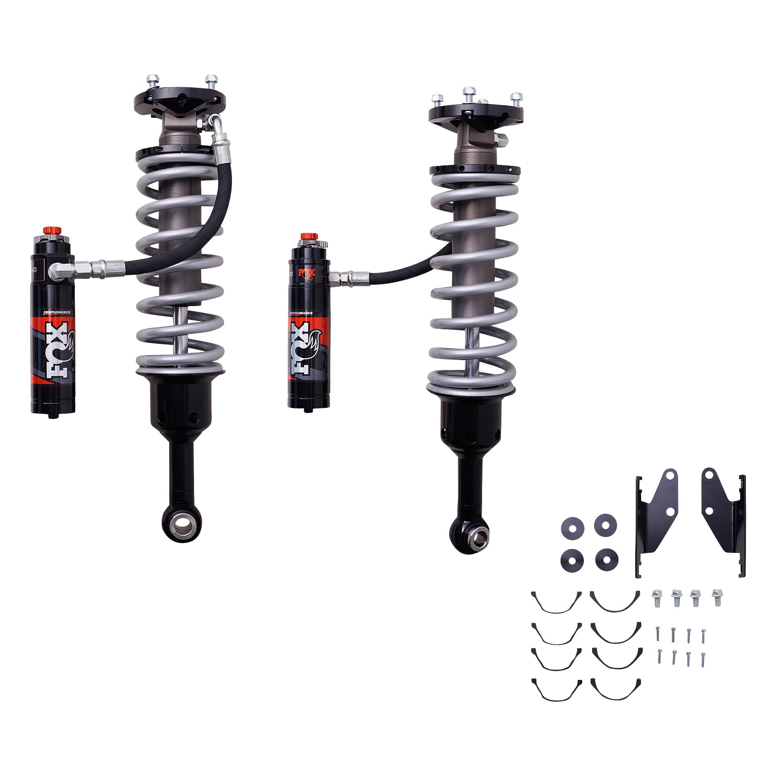25-On Toyota 4Runner 24-On Land Cruiser 250 & Gx550 Front Coilover HD Tune 2.5 Truck Performance Elite Series Remote Reservoir Dual Speed Compression Evo 1.5-3 Inch (38-76Mm) Lift Kit Fox Shocks
