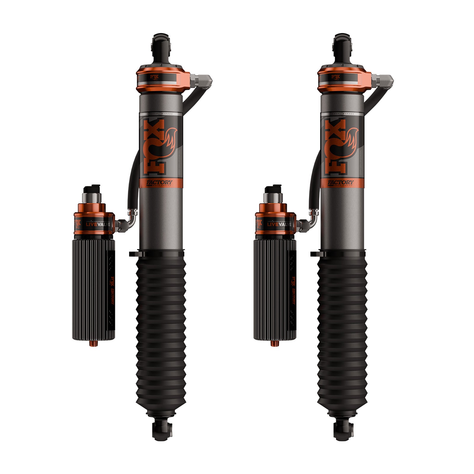 24-On Ford F150 Supercrew Front Coilover 3.2 Truck Factory Race Series Live Valve Connected Suspension 2-2.5 Inch Lift Kit Fox Shocks