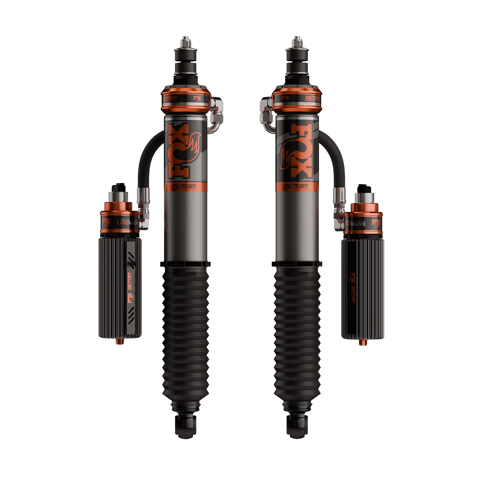 24-On Toyota Tacoma Internal Bypass 3.2 Truck Factory Race Series Live Valve Connected Suspension Kit Fox Shocks