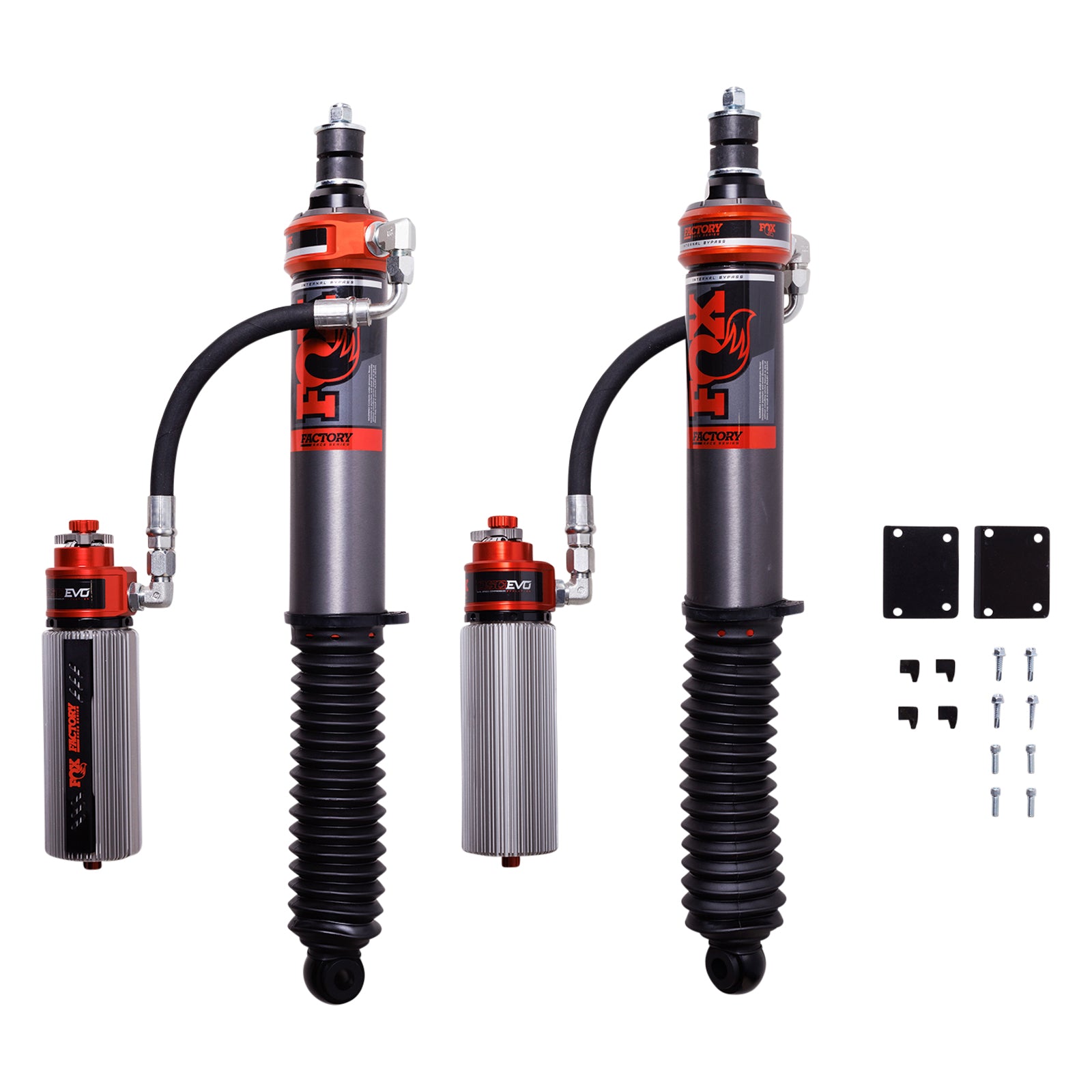 24-On Toyota Tacoma Rear Internal Bypass 3.0 Series Remote Reservoir Dual Speed Compression Evo 0-1 Inch Lift Kit Fox Shocks