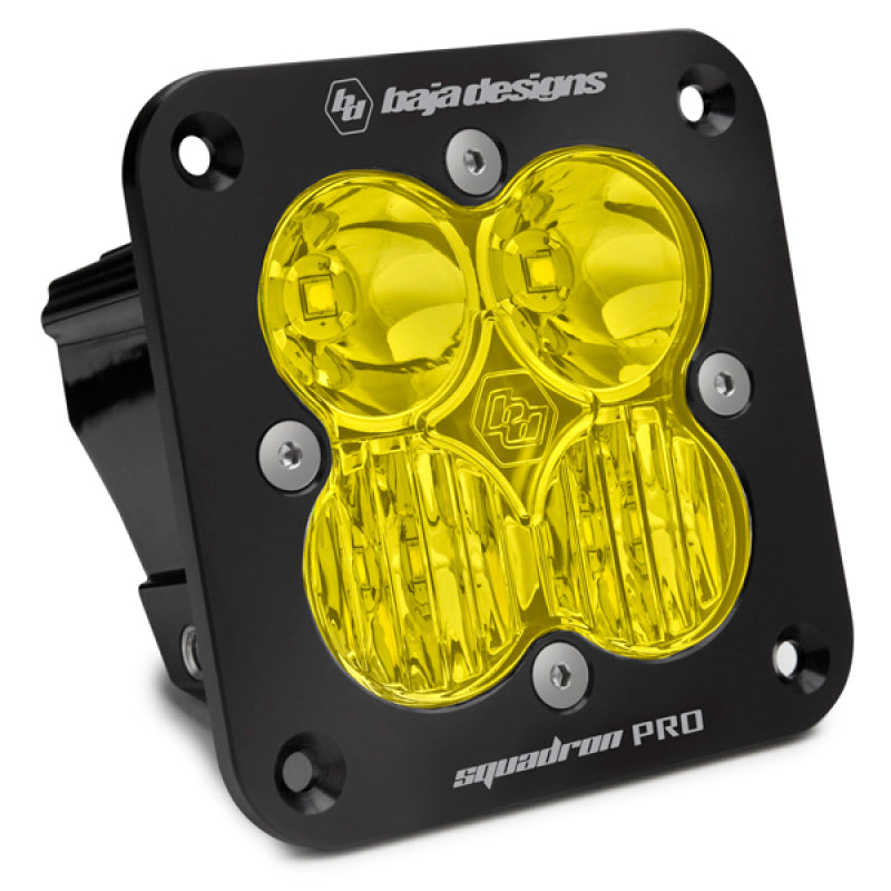 Baja Designs Squadron Pro Flush Mount Black Driving/Combo Pattern LED Light Pod - Amber-LTW Motorsports