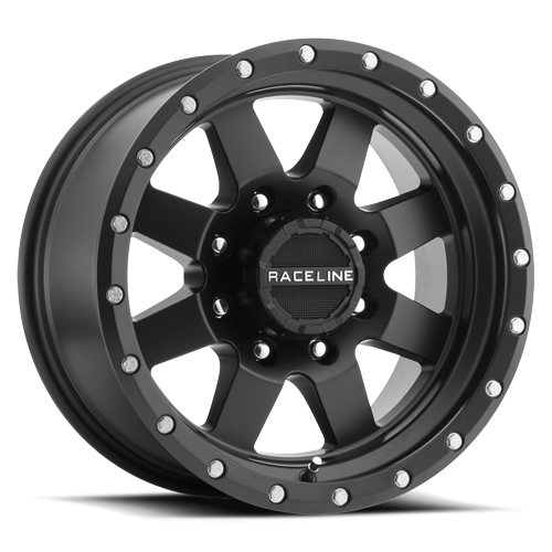 Aluminum Wheels 17x9 Defender 935B Satin Black Raceline Wheels