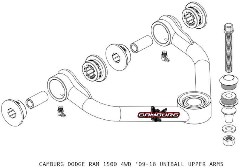 Camburg Dodge RAM 1500 (DS) 4WD 09-21 1.25in Performance Uniball Upper Arms (w/ covers)-LTW Motorsports