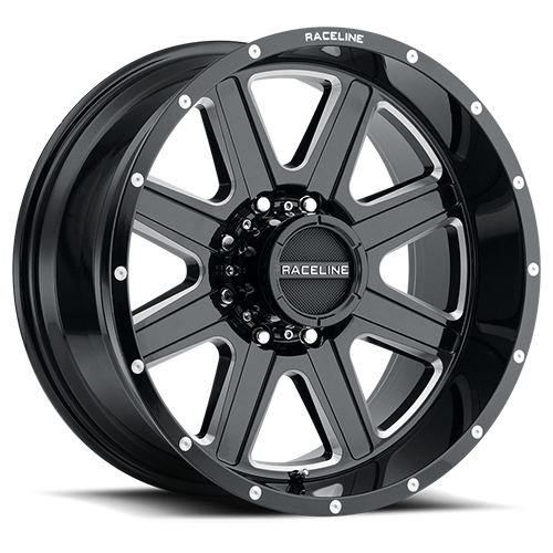 Aluminum Wheels 22x12 Hostage 940M Gloss Black Milled Raceline Wheels