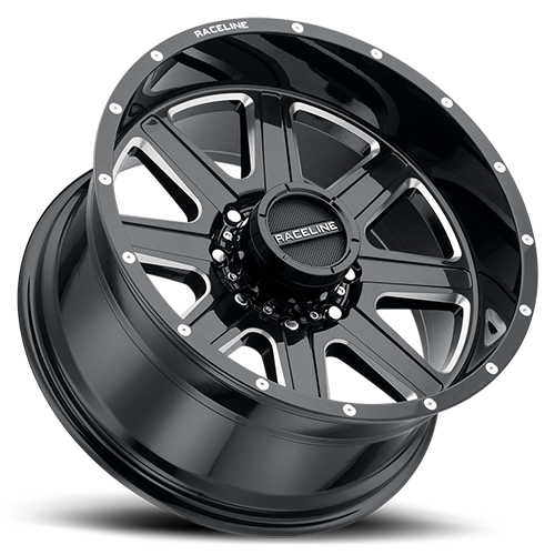 Aluminum Wheels 17x9 Hostage 940M Gloss Black Milled Raceline Wheels