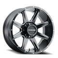 Aluminum Wheels 20x10 Stryker 954M Satin Black Milled-Dimples Raceline Wheels