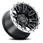Aluminum Wheels 17x8 Compass 956BS Satin Black Silver Ring Raceline Wheels