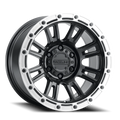 Aluminum Wheels 17x9 Compass 956BS Satin Black Silver Ring Raceline Wheels