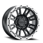 Aluminum Wheels 17x9 Compass 956BS Satin Black Silver Ring Raceline Wheels