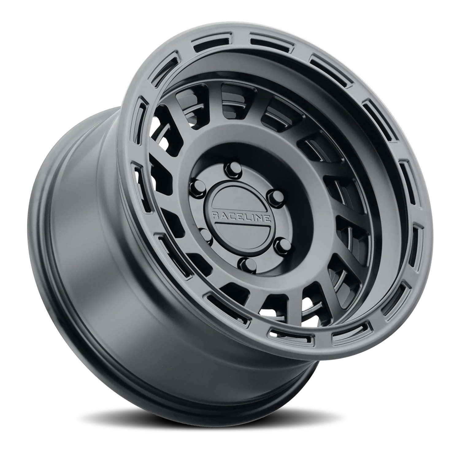 Aluminum Wheels 17x8.5 Halo 957B Satin Black Raceline Wheels