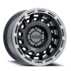 Aluminum Wheels 17x8.5 Halo 957BS Satin Black Silver Ring Raceline Wheels