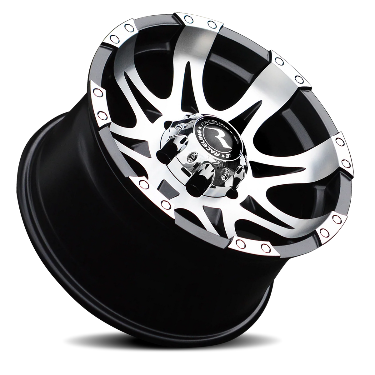 Aluminum Wheels 16x8 Raptor 982 Black Machined Face Raceline Wheels