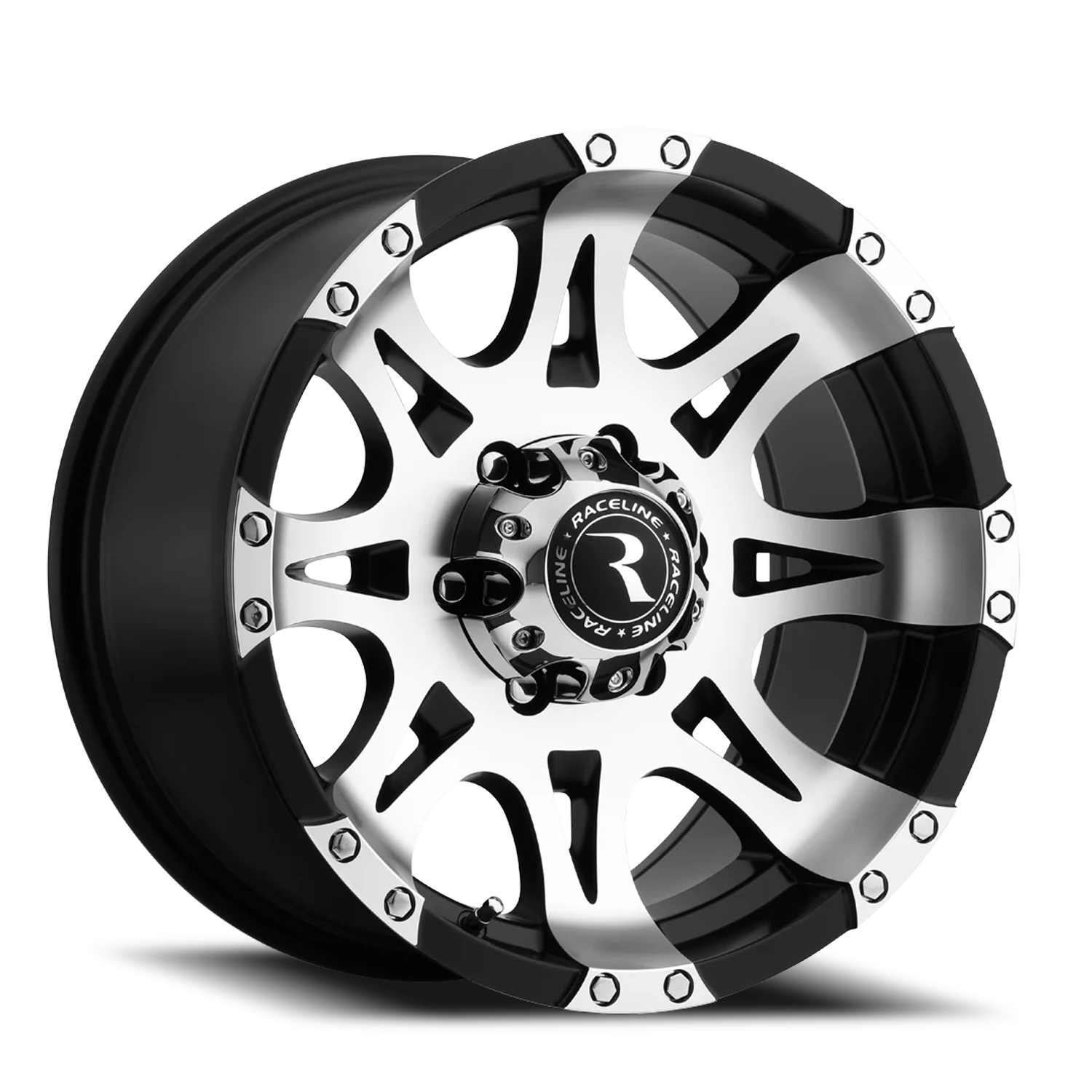Aluminum Wheels 18x9 Raptor 982 Black Machined Face Raceline Wheels