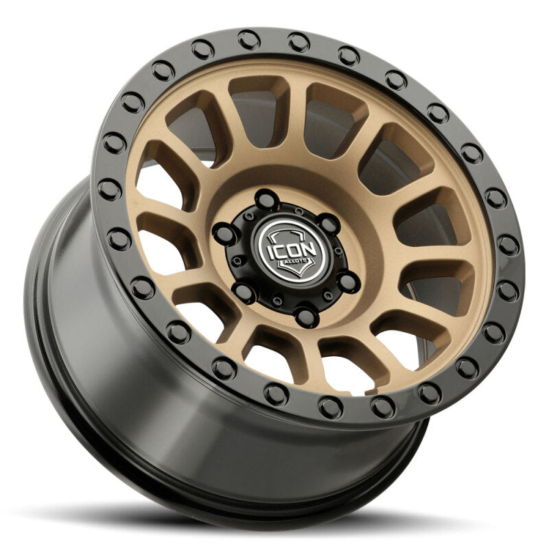 ICON Hulse 17x8.5 / 6x5.5 / 25mm / 5.75in BS Satin Bronze w/ Gloss Black Lip