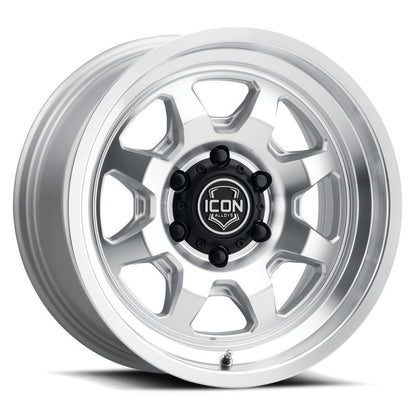 ICON Nuevo 17 X 8.5 6 X 5.5 0mm Offset 4.75in BS Silver Machined-LTW Motorsports