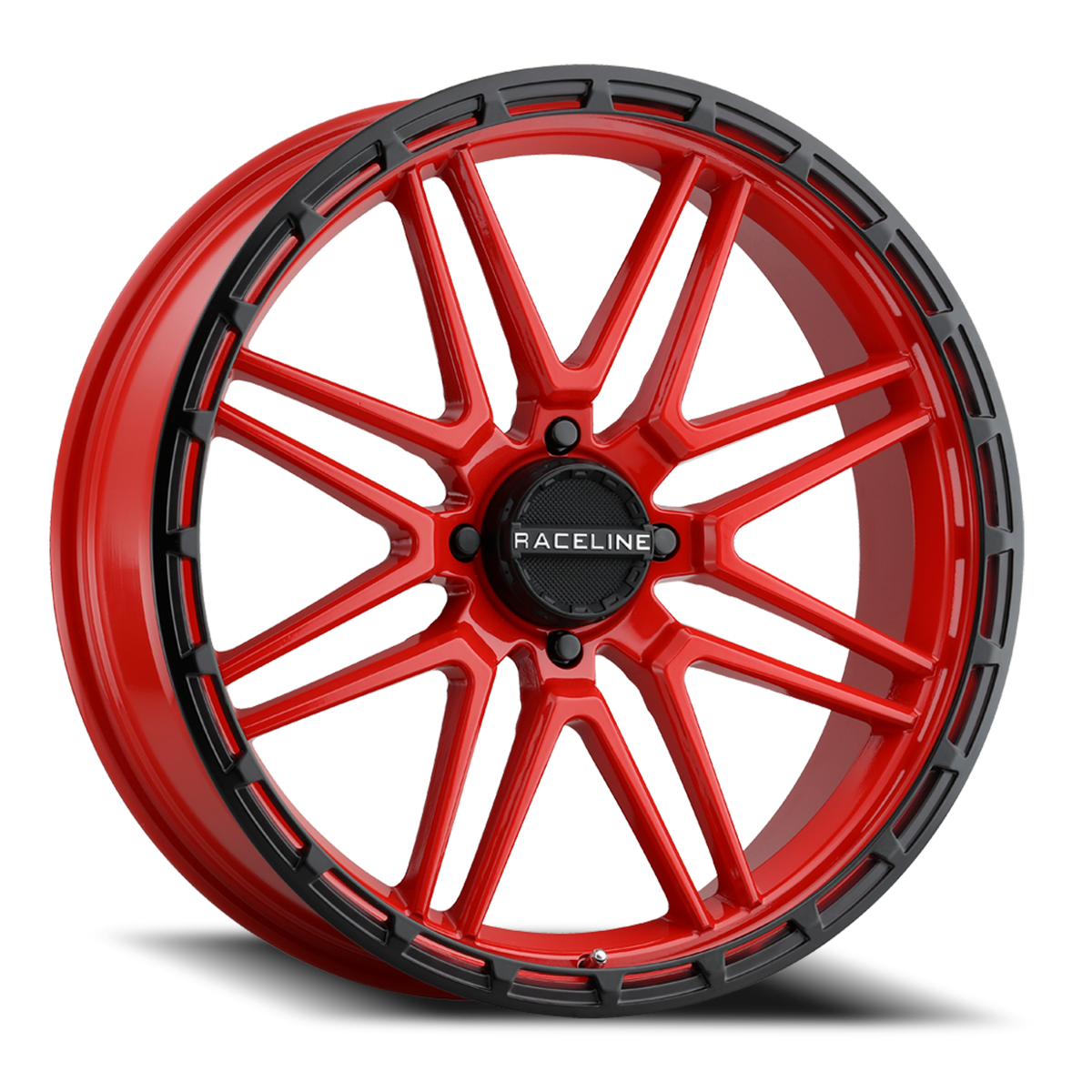 Aluminum Wheels 20x7 Krank XL UTV A11R Red Satin Black Bead Ring Raceline Wheels