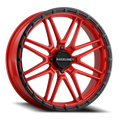 Aluminum Wheels 22x7 Krank XL UTV A11R Red Satin Black Bead Ring Raceline Wheels