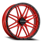 Aluminum Wheels 22x7 Krank XL UTV A11R Red Satin Black Bead Ring Raceline Wheels