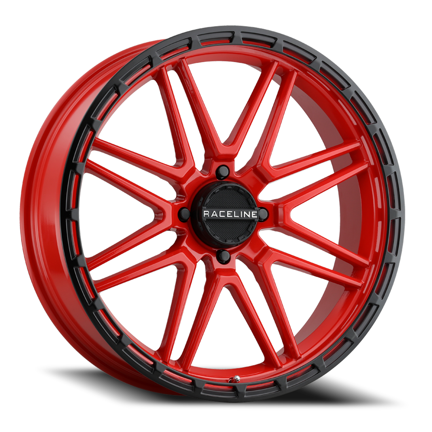 Aluminum Wheels 22x7 Krank XL UTV A11R Red Satin Black Bead Ring Raceline Wheels
