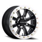 Aluminum Wheels 14x7 Mamba Beadlock UTV A71 Satin Black Machined Lip Raceline Wheels