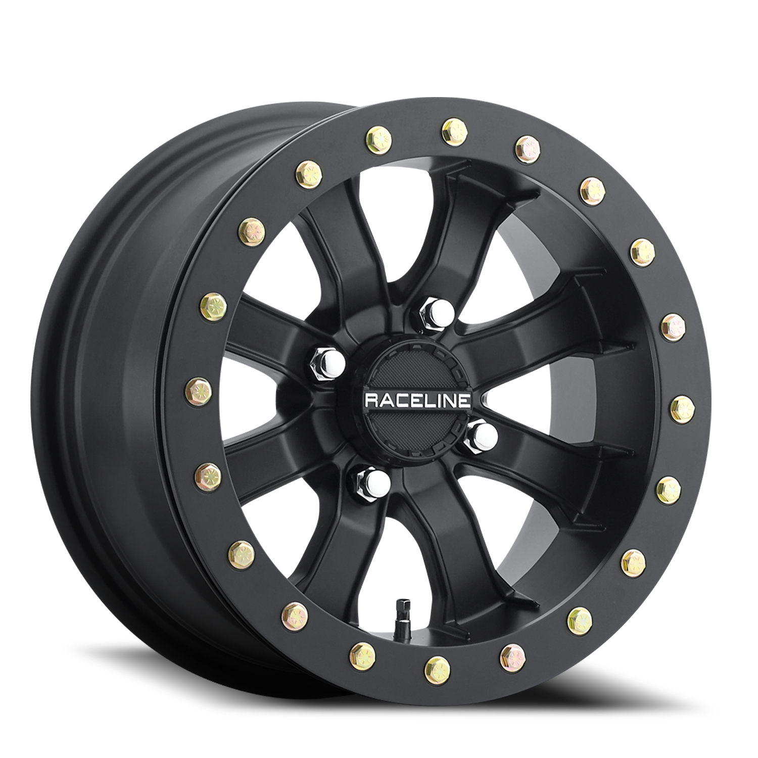 Aluminum Wheels 15x7 Black Mamba Beadlock UTV A71B Satin Black Raceline Wheels
