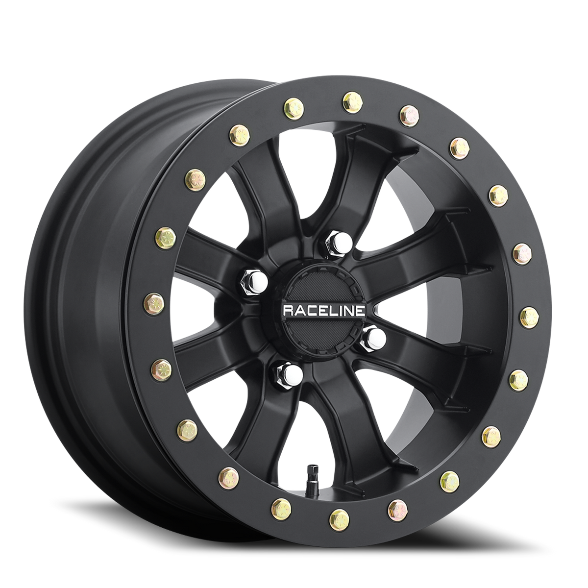 Aluminum Wheels 15x7 Black Mamba Beadlock UTV A71B Satin Black Raceline Wheels