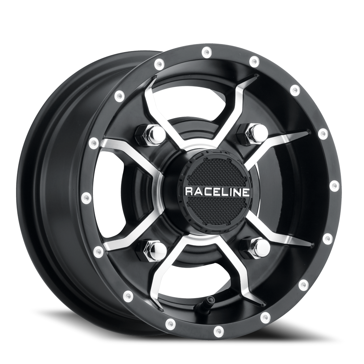 Aluminum Wheels 15x7 Mamba UTV A77 Satin Black Machined Spokes Raceline Wheels