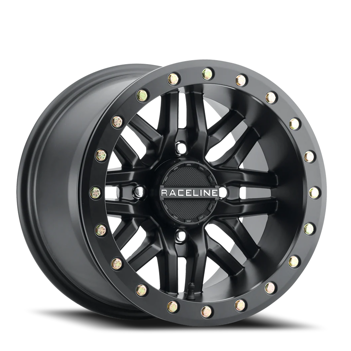 Aluminum Wheels 14x7 Ryno Beadlock UTV A91B Satin Black Machined Face Raceline Wheels