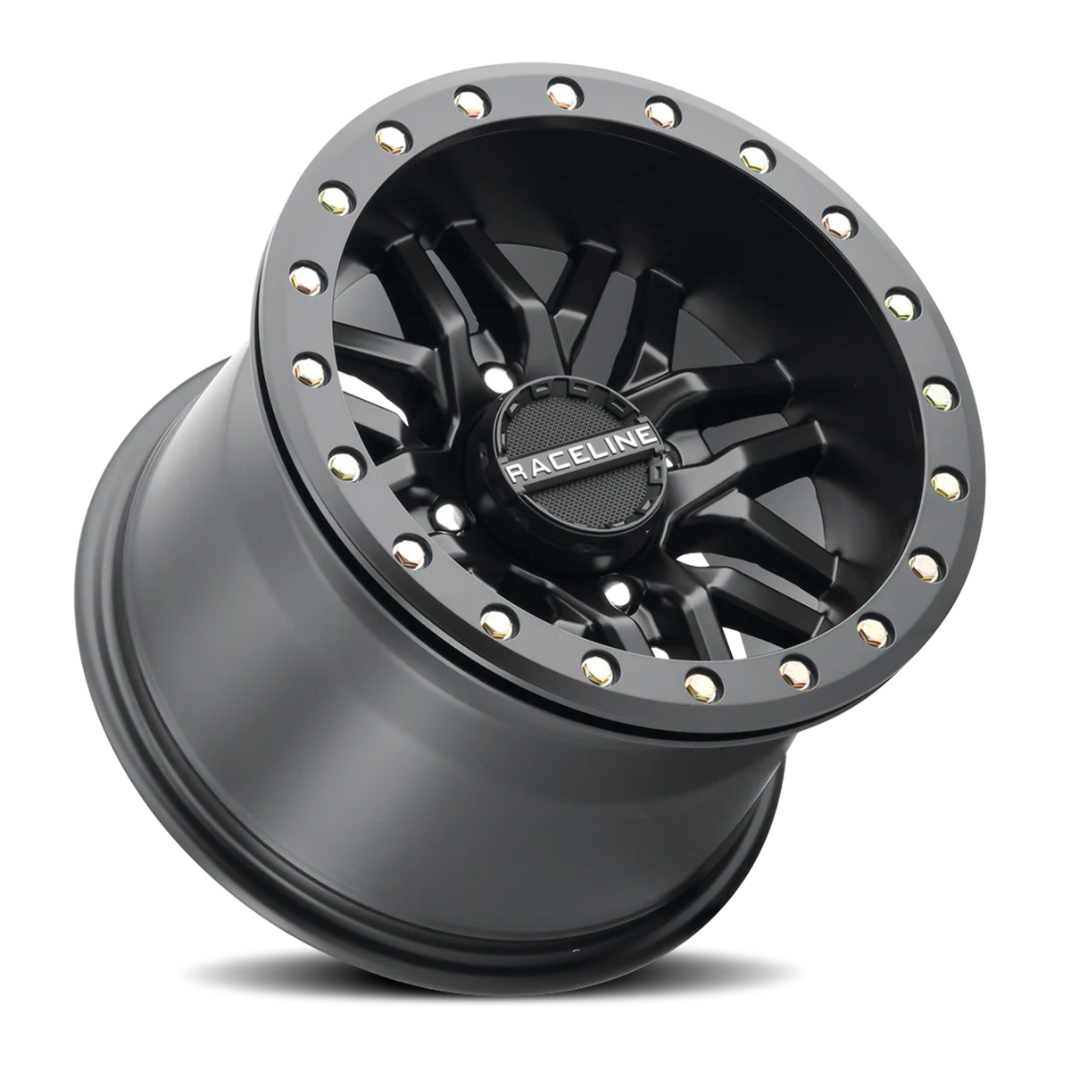Aluminum Wheels 15x10 Ryno Beadlock UTV A91B Satin Black Machined Face Raceline Wheels