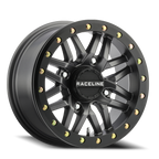 Aluminum Wheels 14x7 Ryno Beadlock UTV A91B Satin Black Machined Face Raceline Wheels