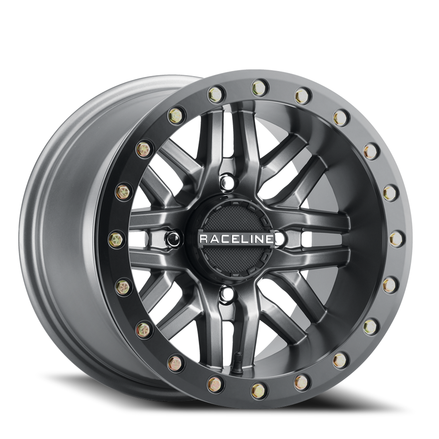 Aluminum Wheels 15x7 Ryno Beadlock UTV A91G Matte Dark Gunmetal Grey Raceline Wheels