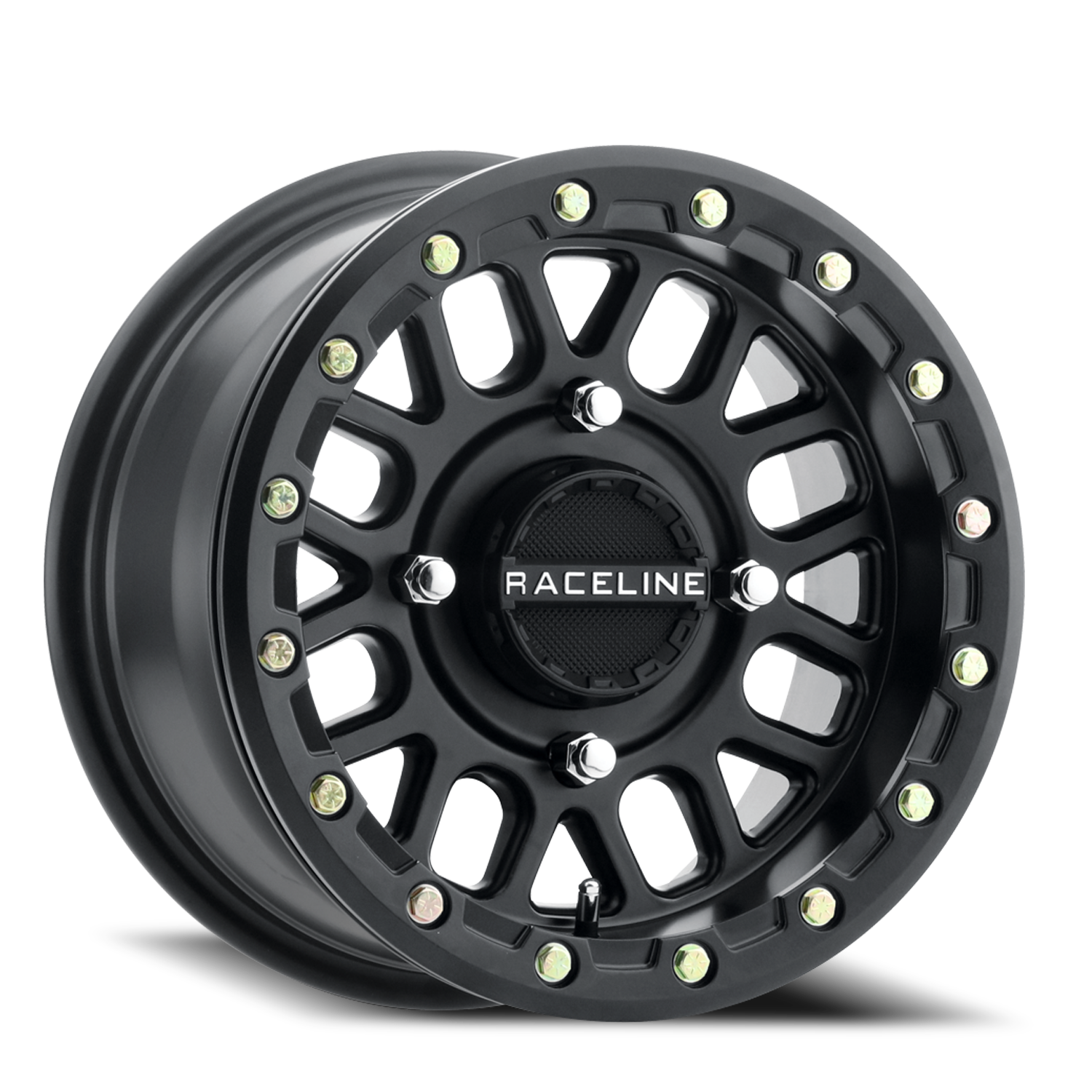 Aluminum Wheels 14x7 Podium Beadlock UTV A93B Satin Black Raceline Wheels