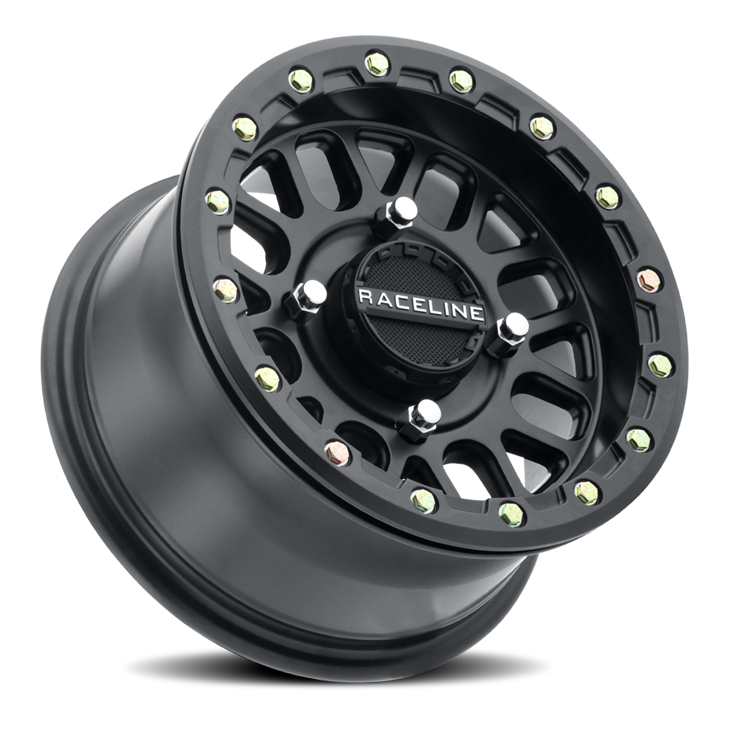 Aluminum Wheels 14x7 Podium Beadlock UTV A93B Satin Black Raceline Wheels